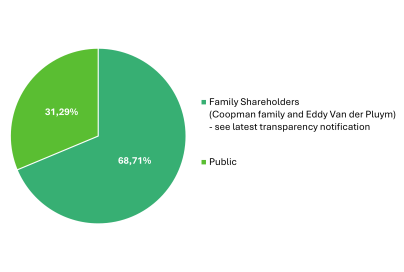 Cirkeldiagram aandeelhoudersstructuur